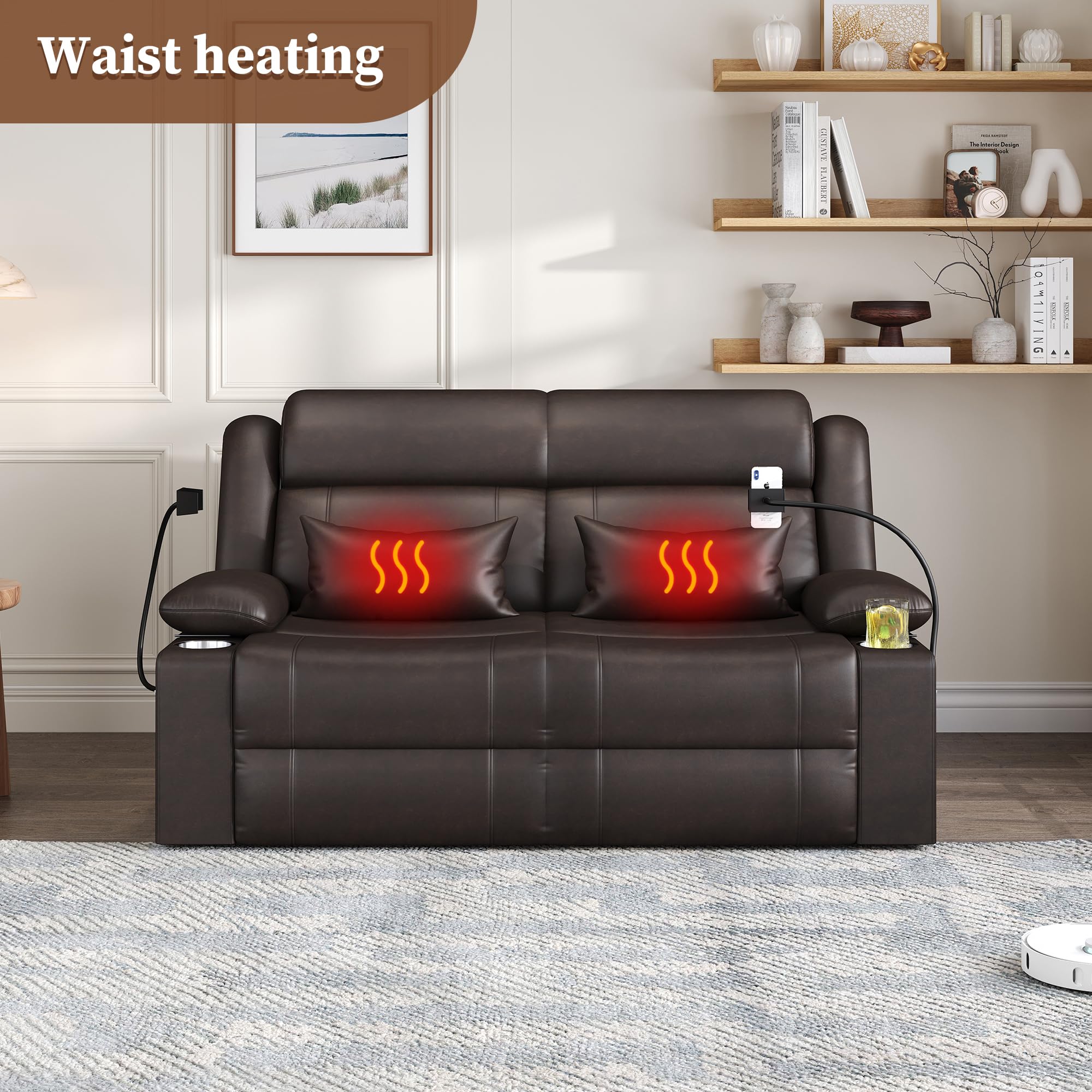Reclining Loveseat with Heat, USB Charging & Storage