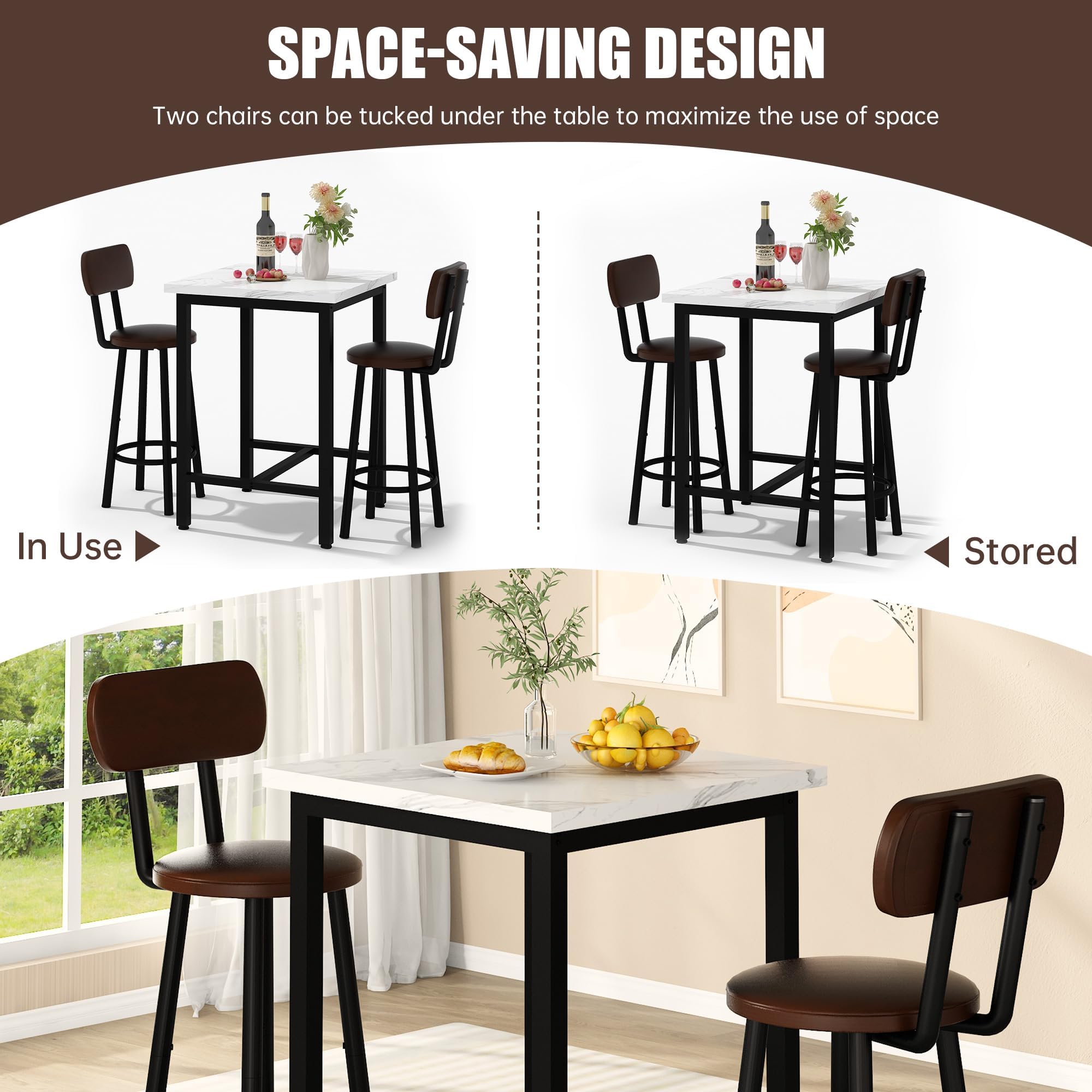 3-Piece Counter Height Pub Dining Set