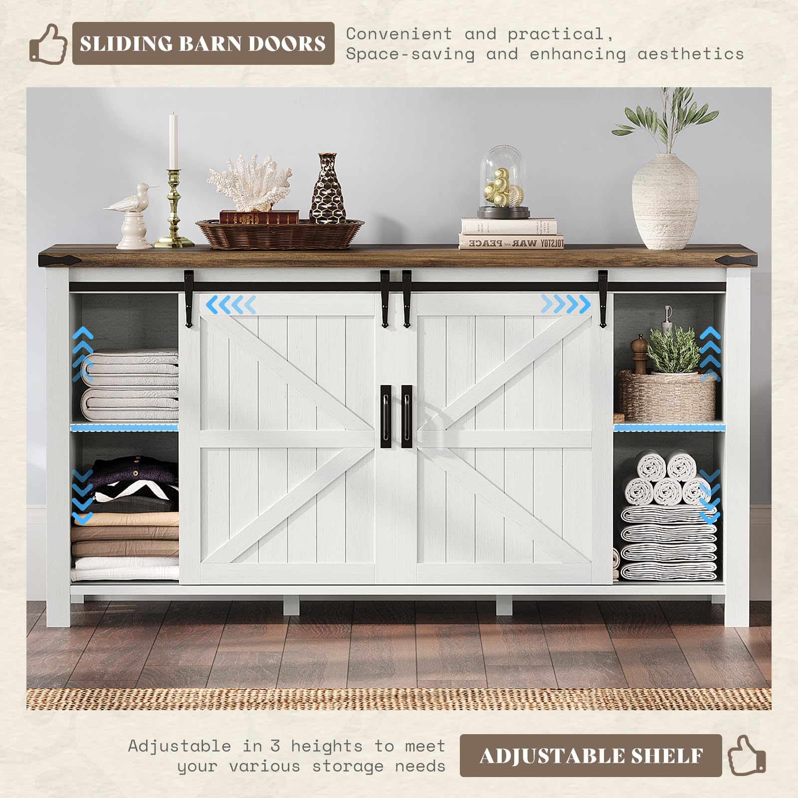 Farmhouse 4-Piece Bedroom Set – Queen, Distressed White