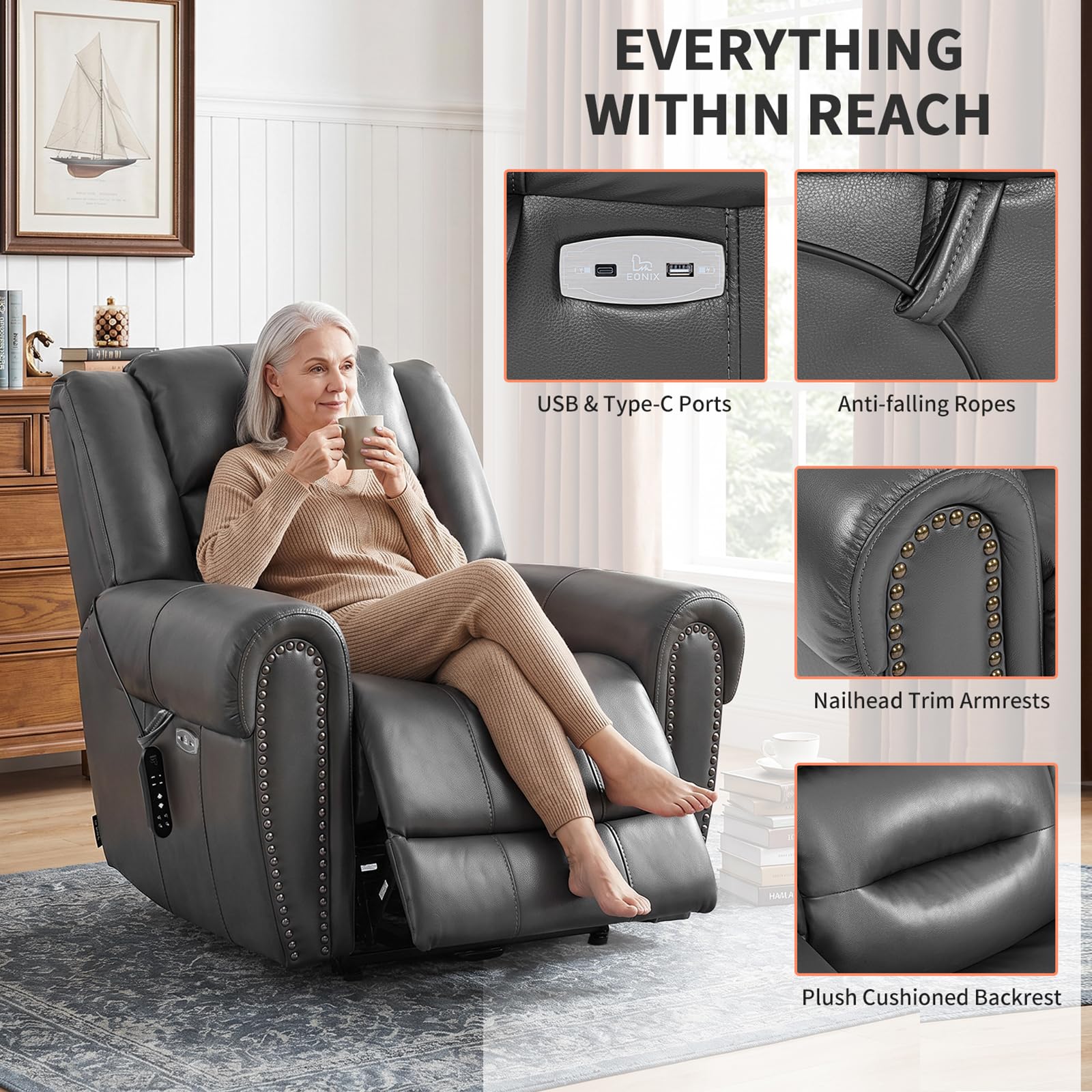 Power Lift Recliner Chair with Heat & Massage