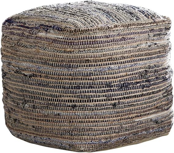 Handwoven Wool Pouf Ottoman