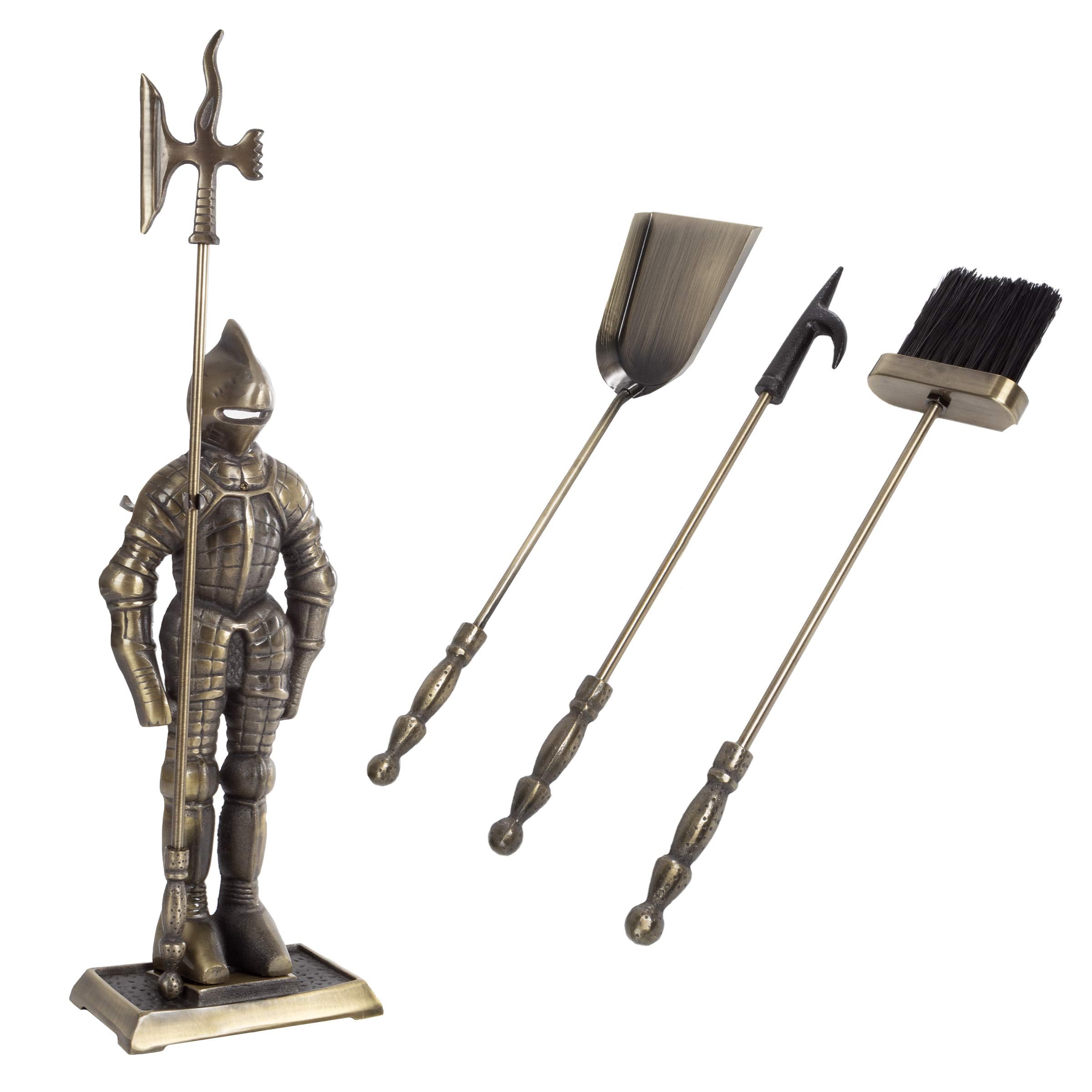 Medieval Knight 3-Piece Fireplace Tool Set