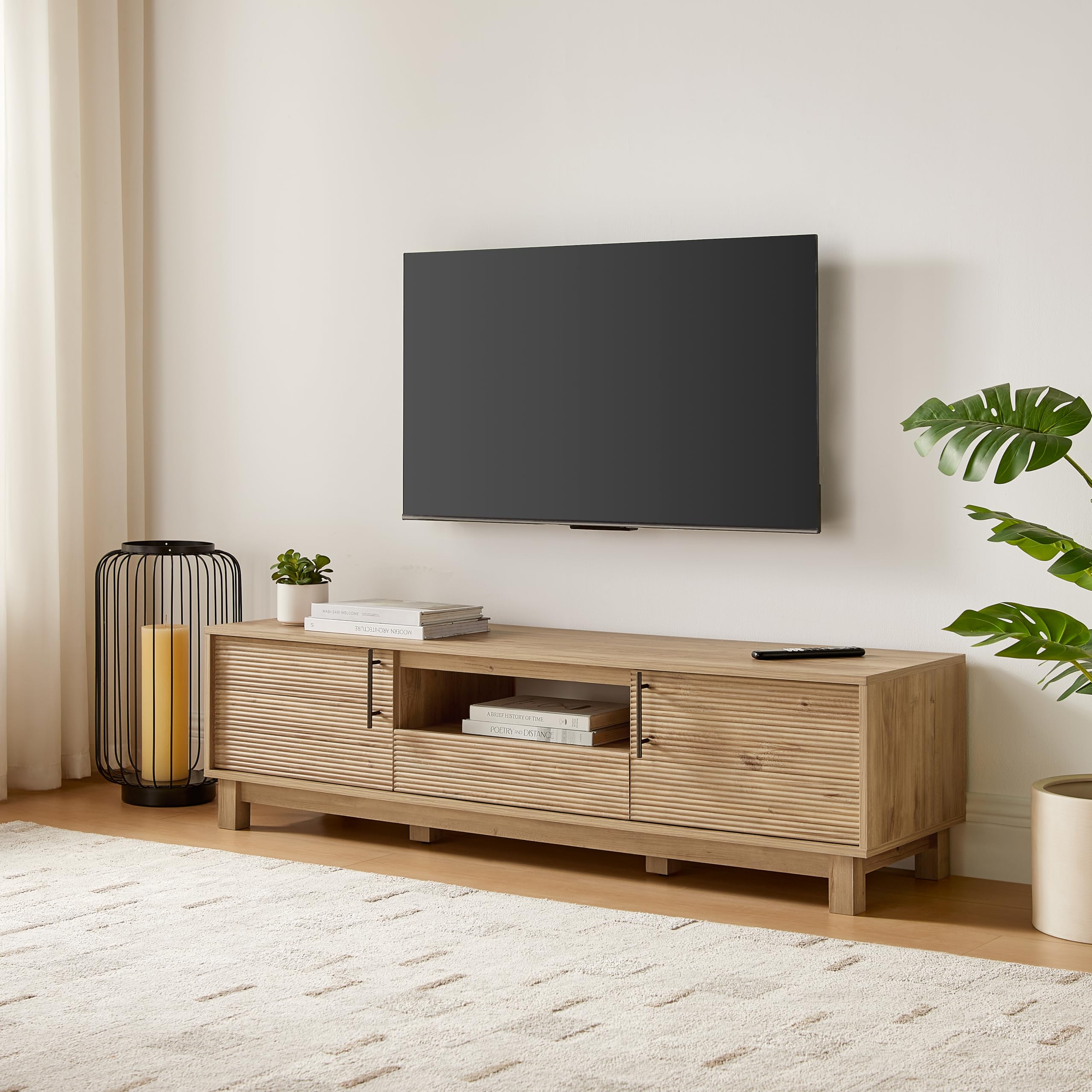 58" Fluted TV Stand with Storage – Fits TVs up to 65"