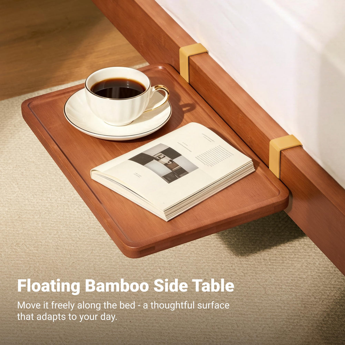 Oltrenest Bamboo Japanese Joinery Bed Frame with Headboard