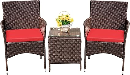 3-Piece PE Rattan Patio Furniture Set