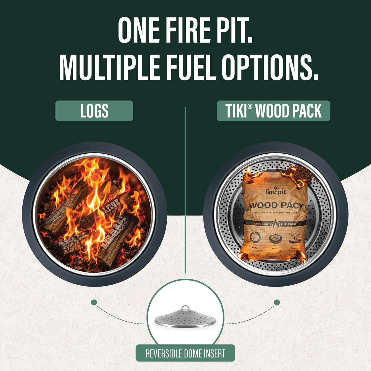 TIKI Social 20-Inch Portable Smokeless Outdoor Wood Burning Fire Pit