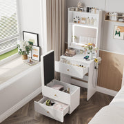 Make Up Vanity Desk with Mirror and Lights,Small Vanity With Storage Chair