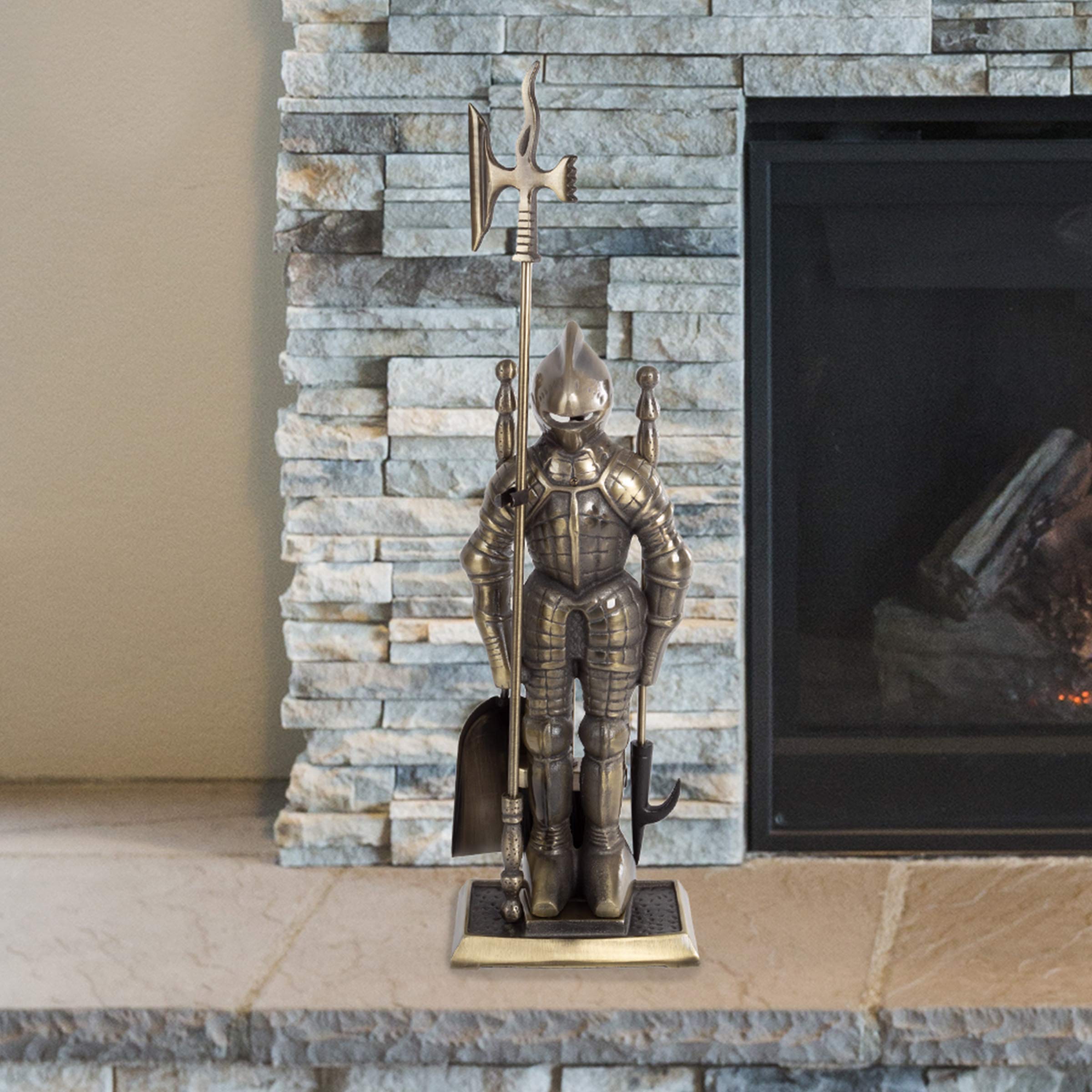 Medieval Knight 3-Piece Fireplace Tool Set