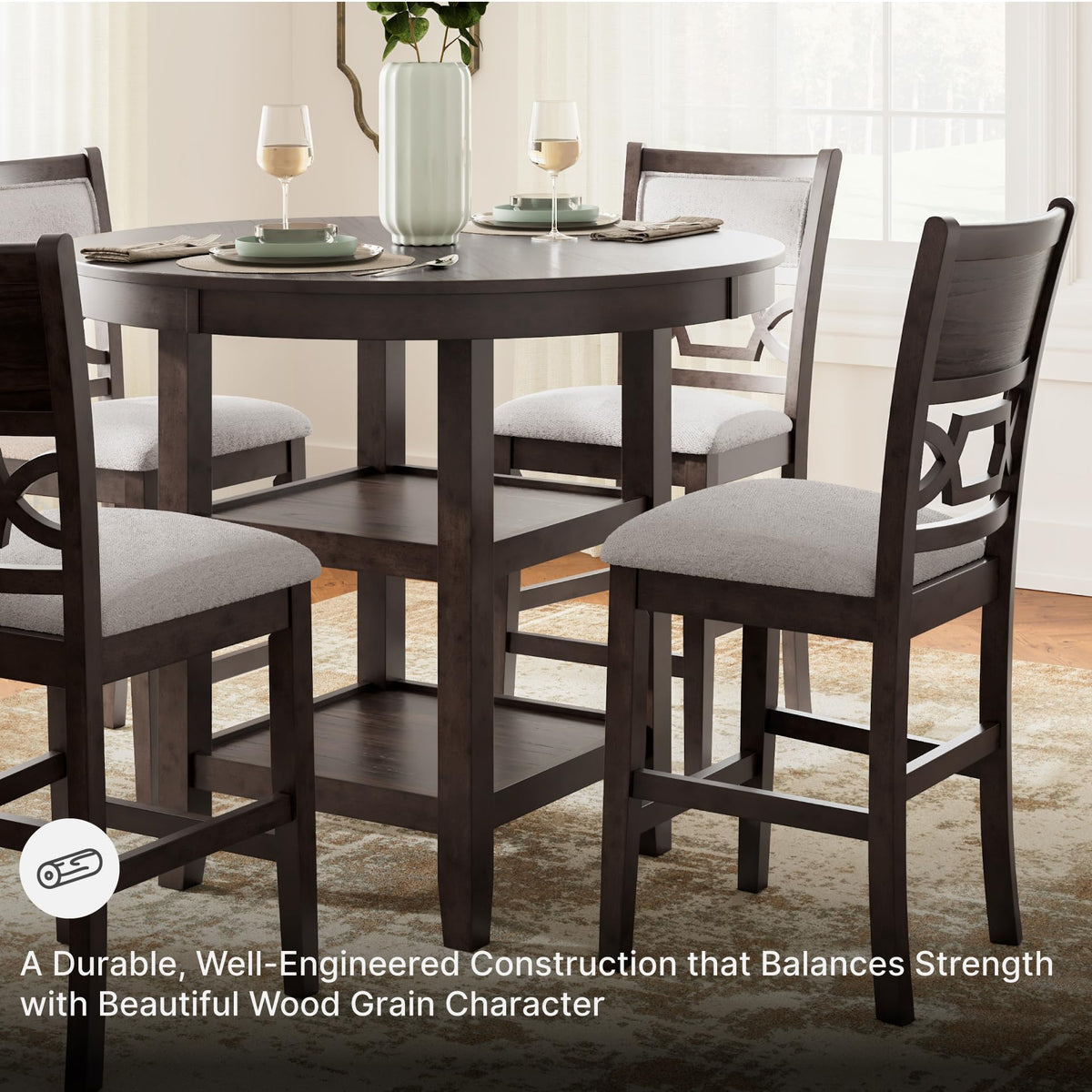 Signature Design by Ashley Round Counter Height Dining Set for 4