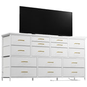 16-Drawer TV Stand Dresser with Power Outlets