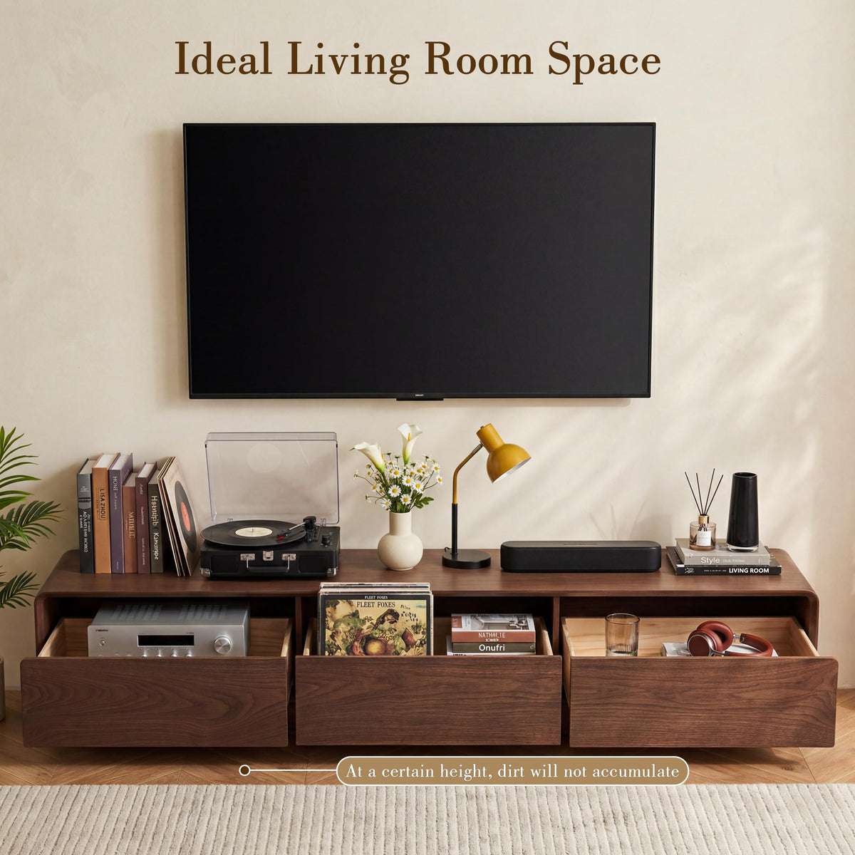 YLLGLTH Mid Century Modern TV Stand for TVs up to 85 Inch Solid Wood TV Media Console with 3 Drawers Storage Entertainment Center for Living Room, 78.74" W Walnut, Fully Assembled