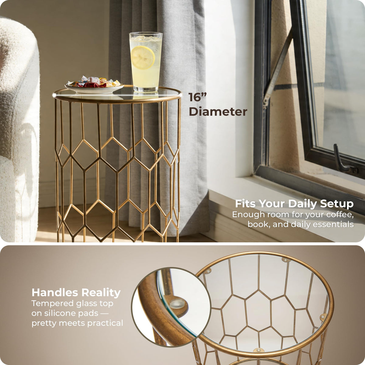 Round Glass Side Table