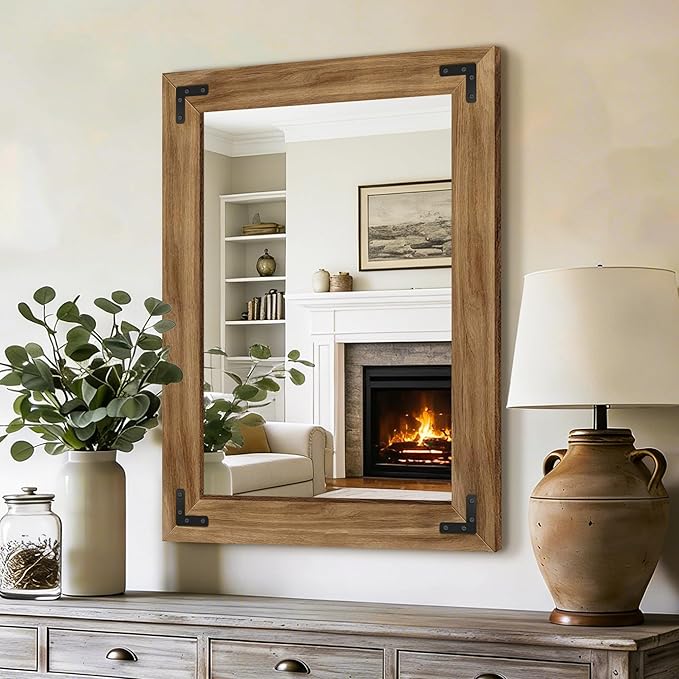 Farmhouse Wood Frame Wall Mirror