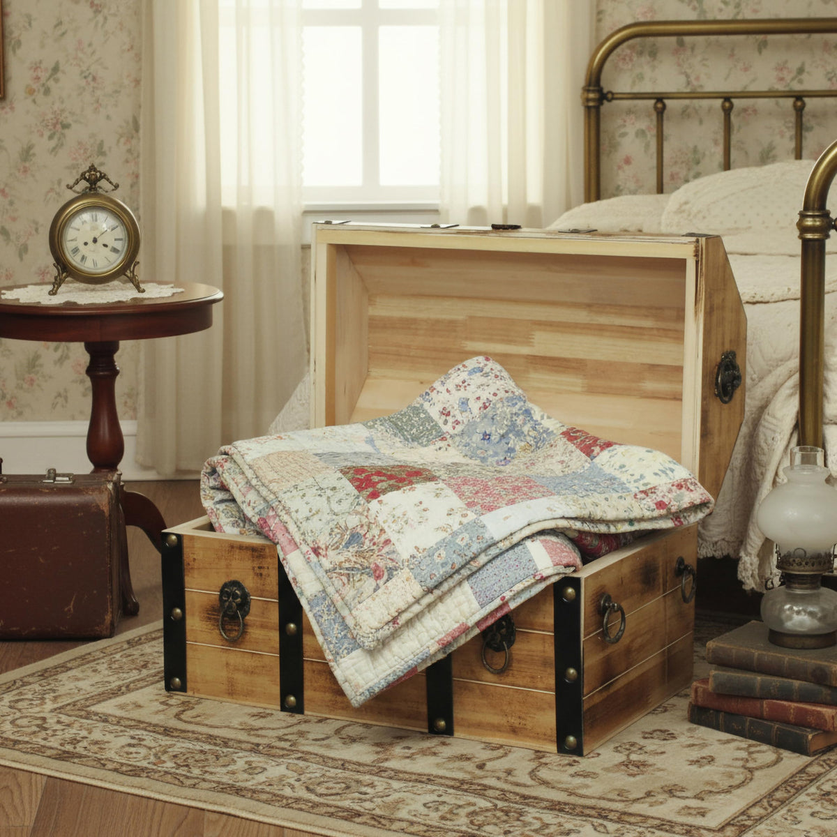 Vintage Wooden Treasure Chest