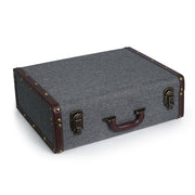Vintage Wooden Suitcase Storage Box with Handle