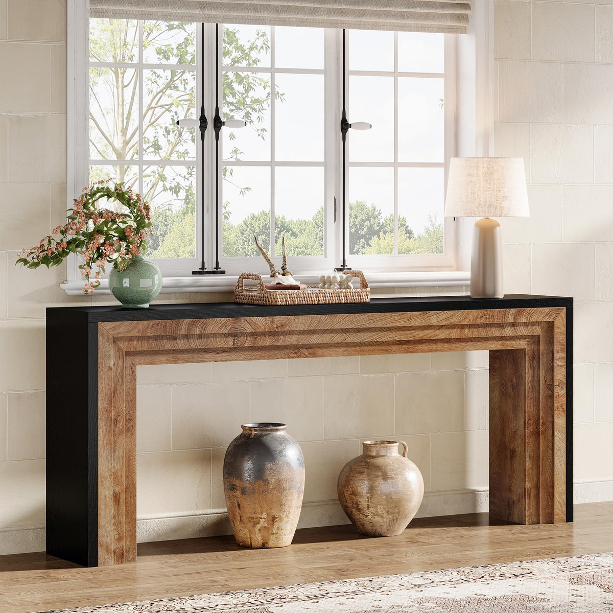 Two-Tone Narrow Console Table