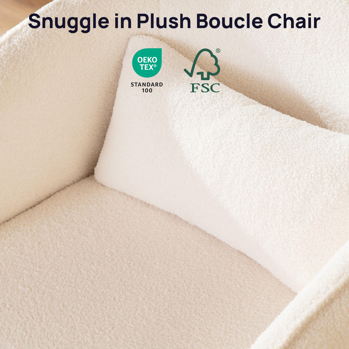 Boucle Swivel Storage Chair