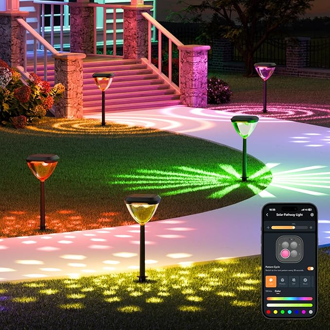 Smart Solar Pathway Lights with App Control