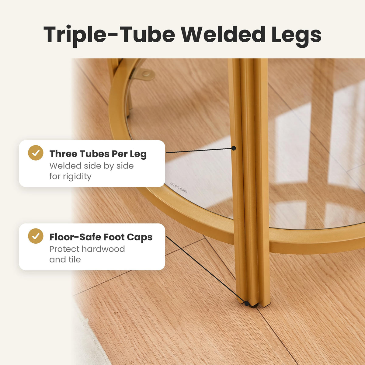Round Glass End Table