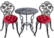 Mandolin Copper Rose Cast Aluminum 5 Piece Patio Dining Bistro Set