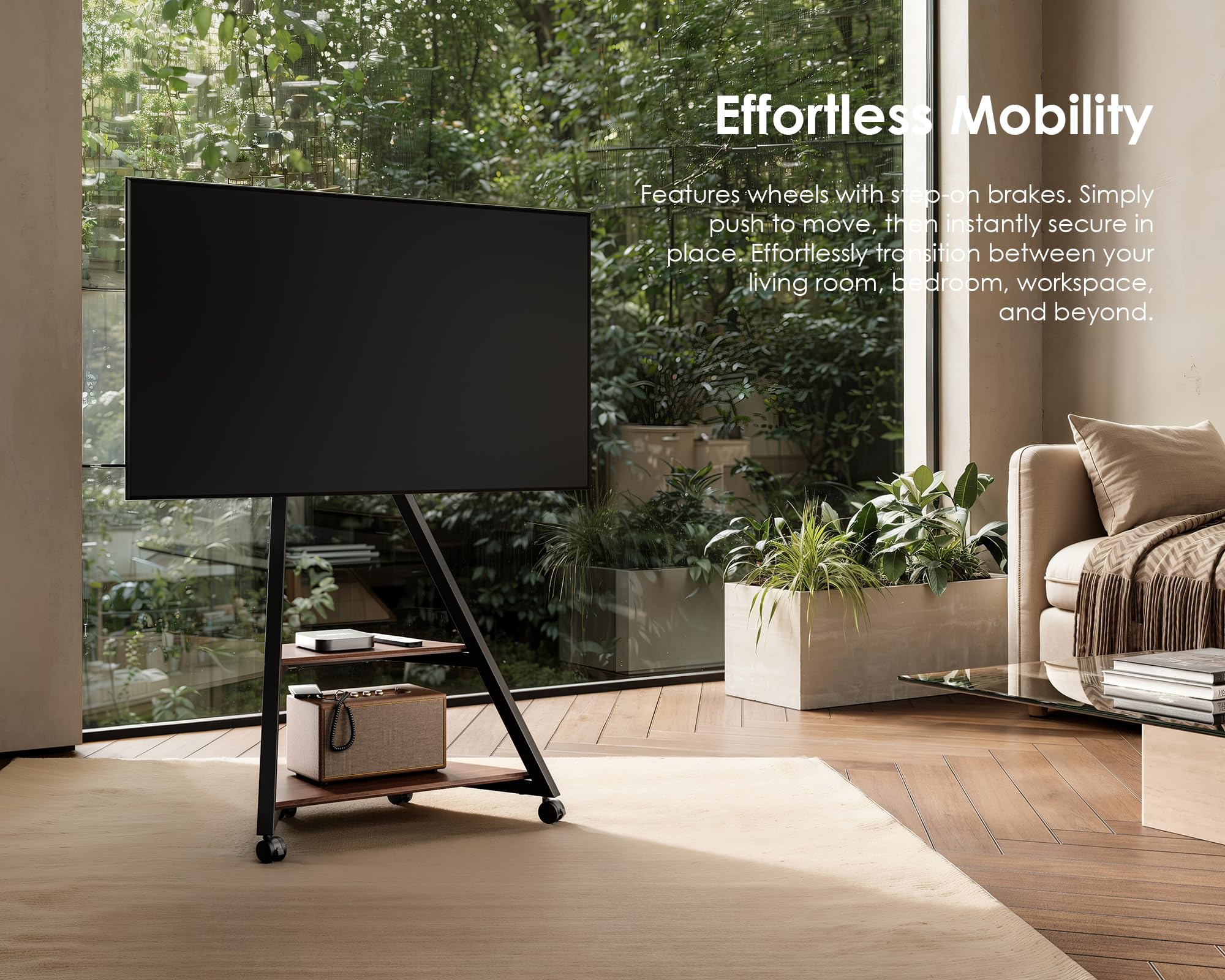 Corner TV Stand with Mount & Swivel for 32–65" TVs