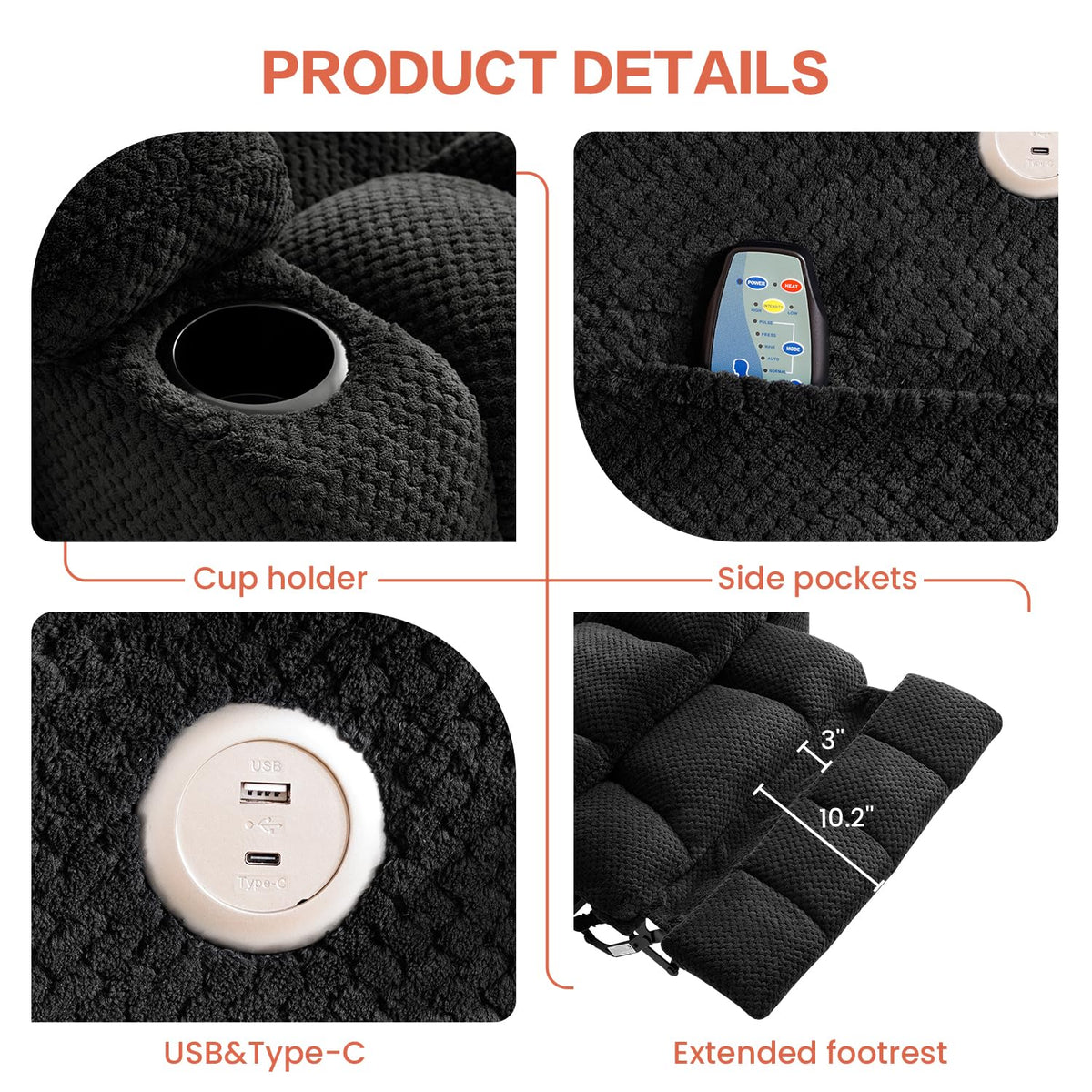 Dual Motor Power Lift Recliner Chair for Elderly, Lay Flat Lift Chair