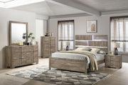 Farmhouse 6-Piece Bedroom Set with LED Headboard