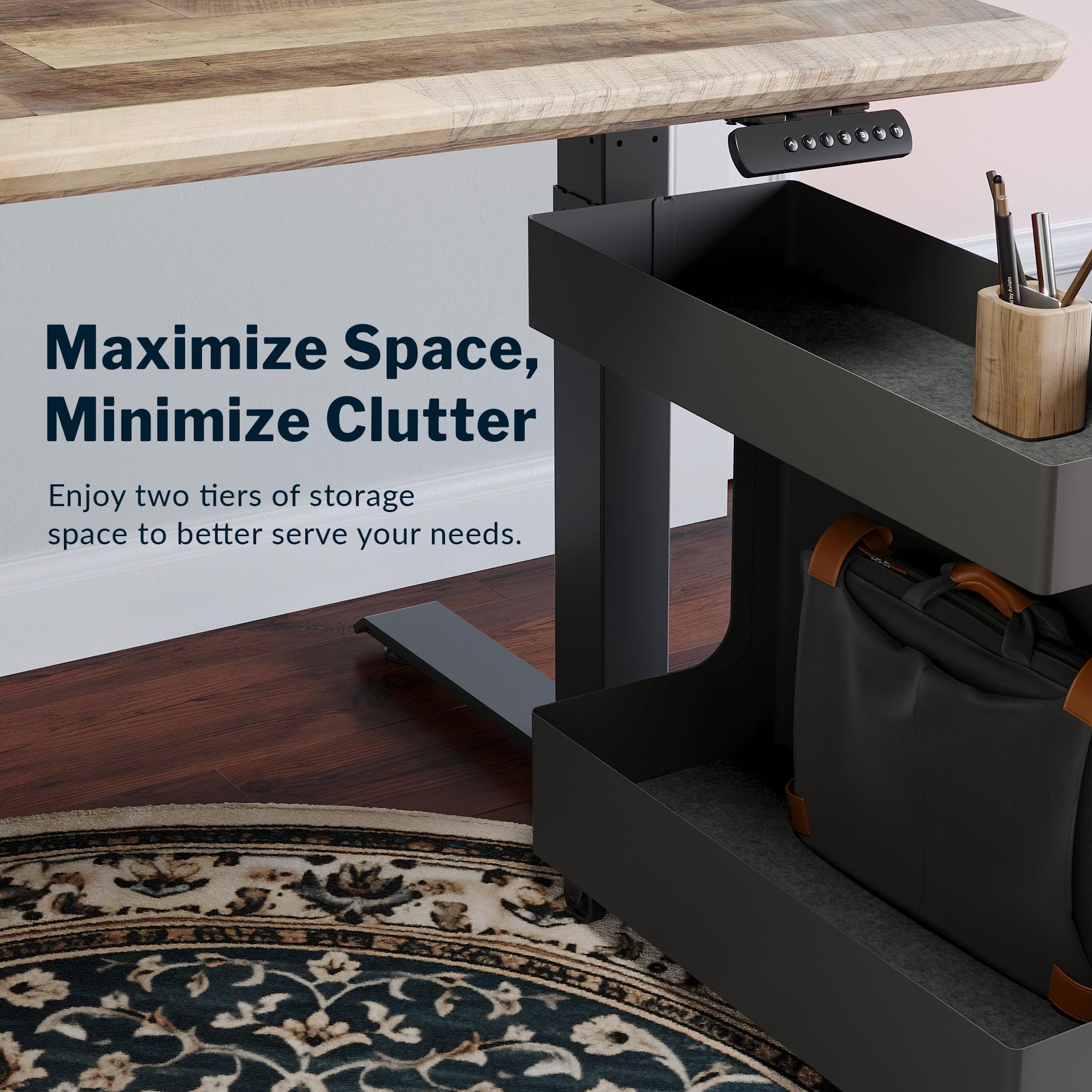Mobile Slim Under-Desk Cubby