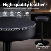 STOOLINK Swivel Bar Stools Set of 2 Black Microfiber Leather Counter Height Bar Stools with Round Seat Adjustable Backless Barstools Modern Tall Bar Chairs for Kitchen Island (24-33 Inch,330lbs)