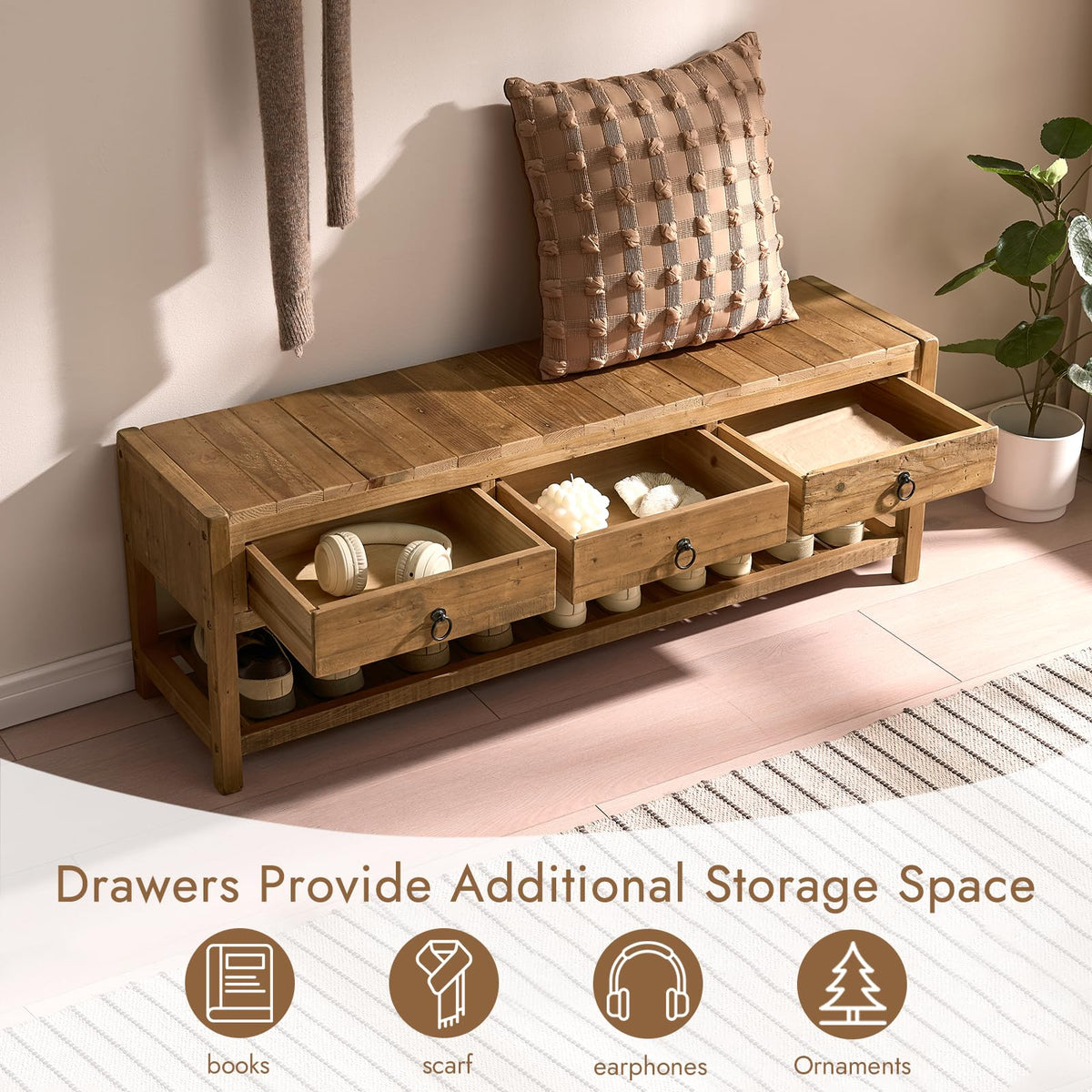 Reclaimed Wood Storage Bench