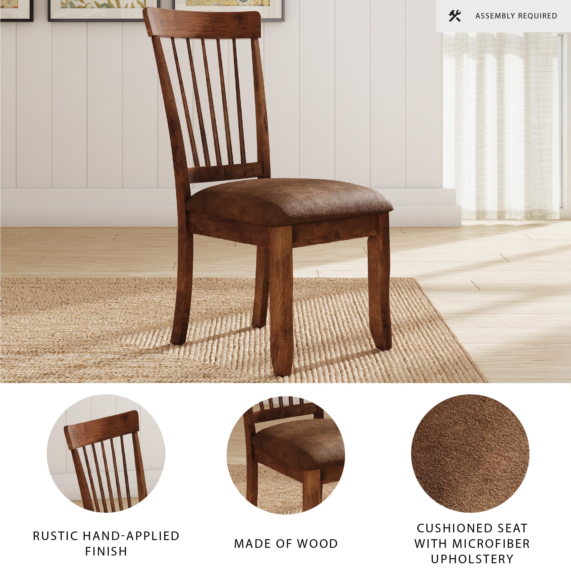 Spindle-Back Dining Chairs, Set of 2