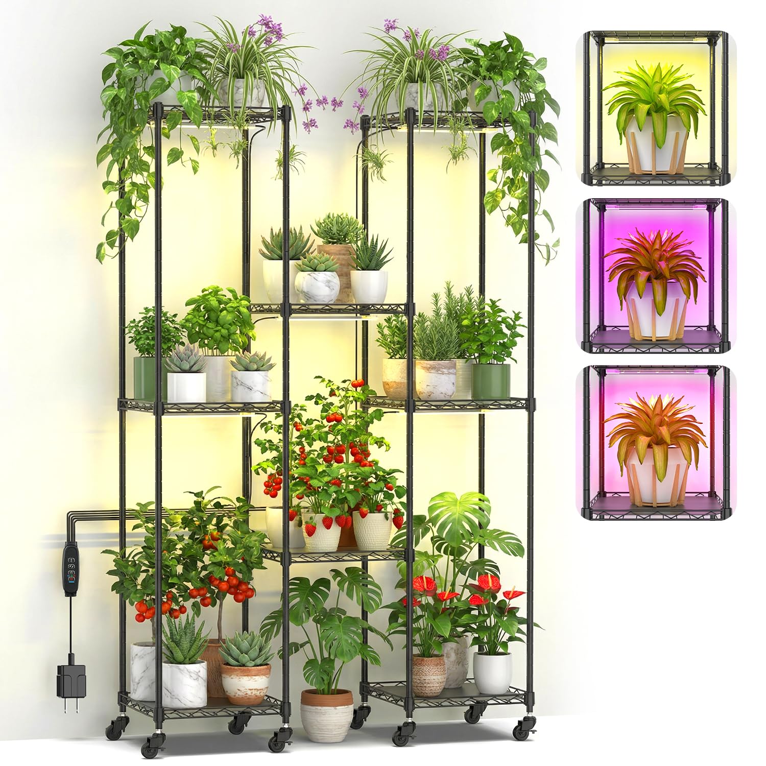 Metal Plant Stand with Grow Lights