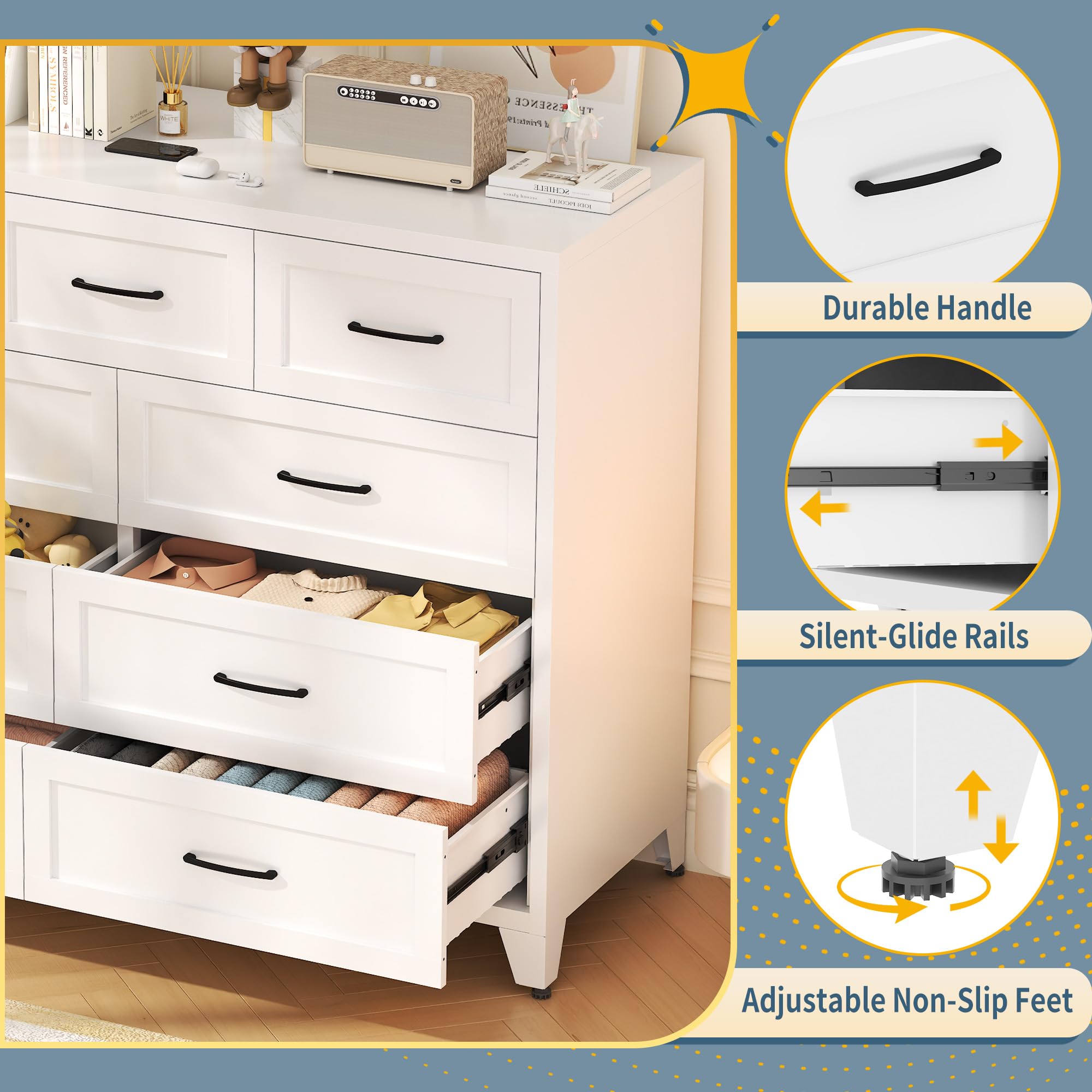 Steel Dresser with Drawers