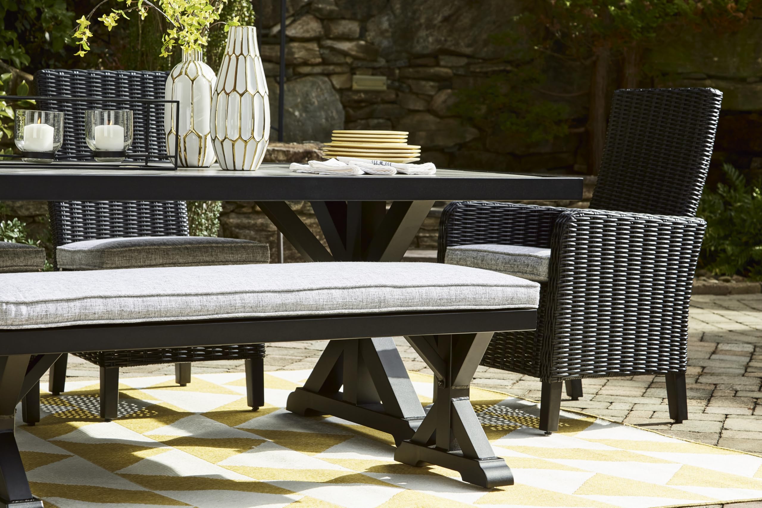 Outdoor Bench with Cushion