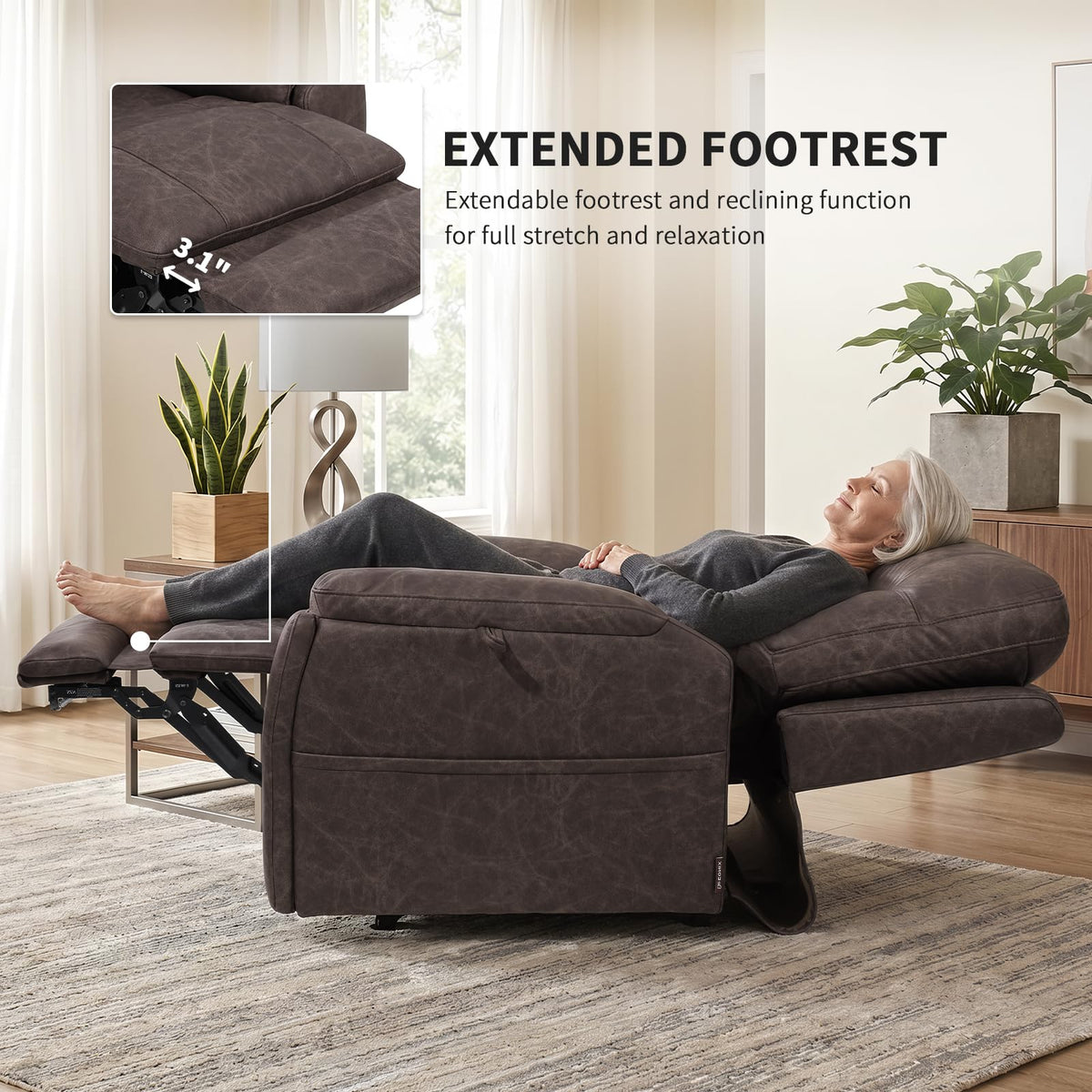 EONIX Large Triple Motor Power Lift Recliner Chair with Heat & Massage