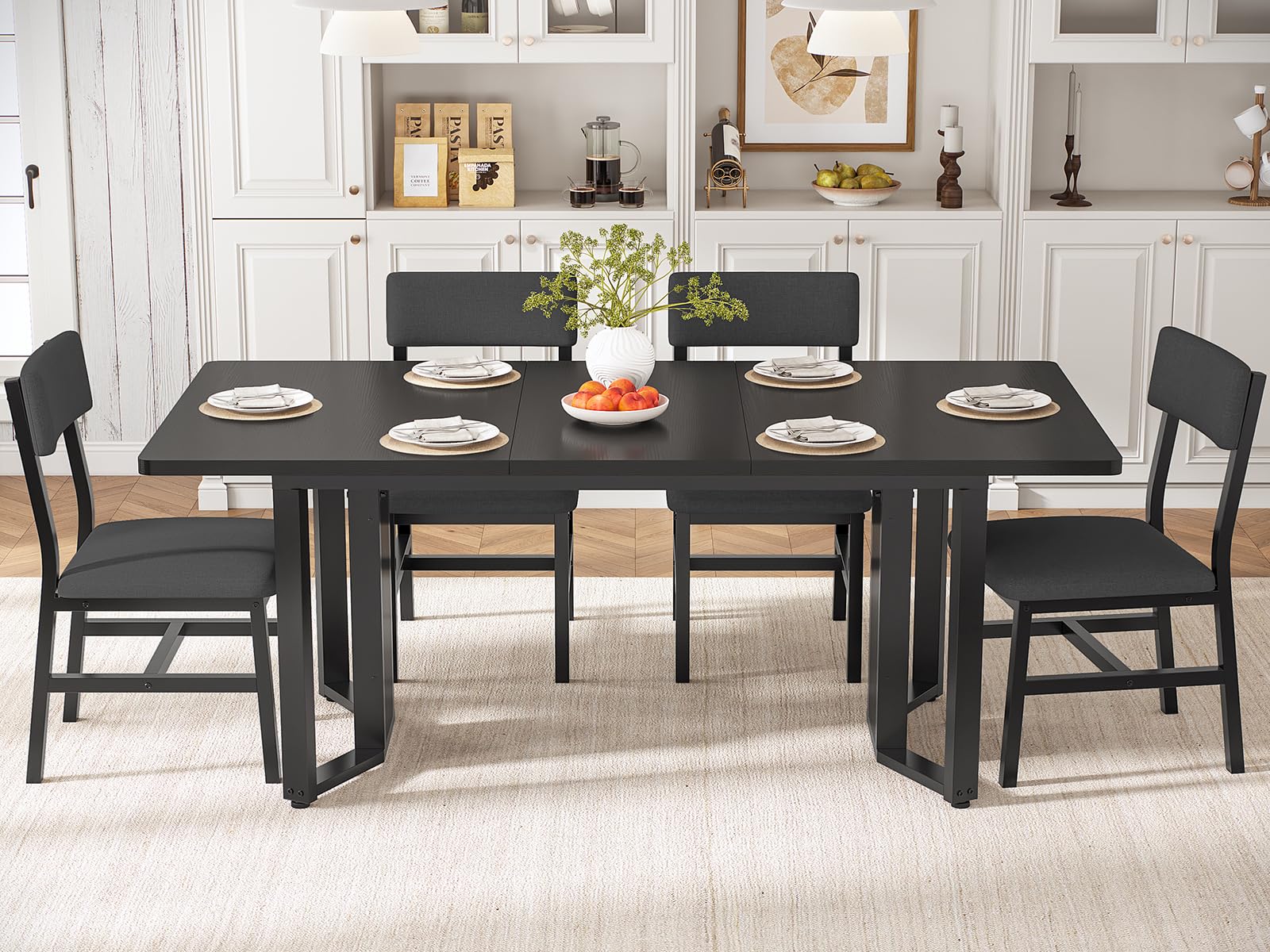 Extendable Dining Table Set for 4-6