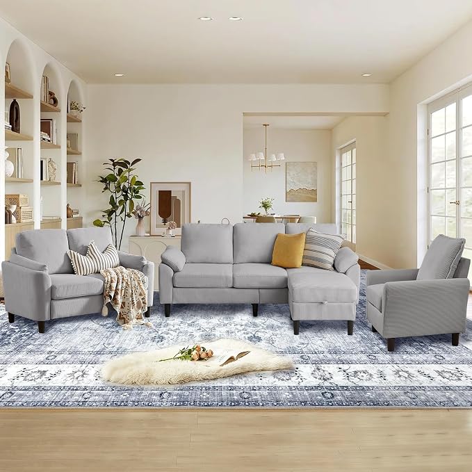 4-Piece Corduroy Sofa Set