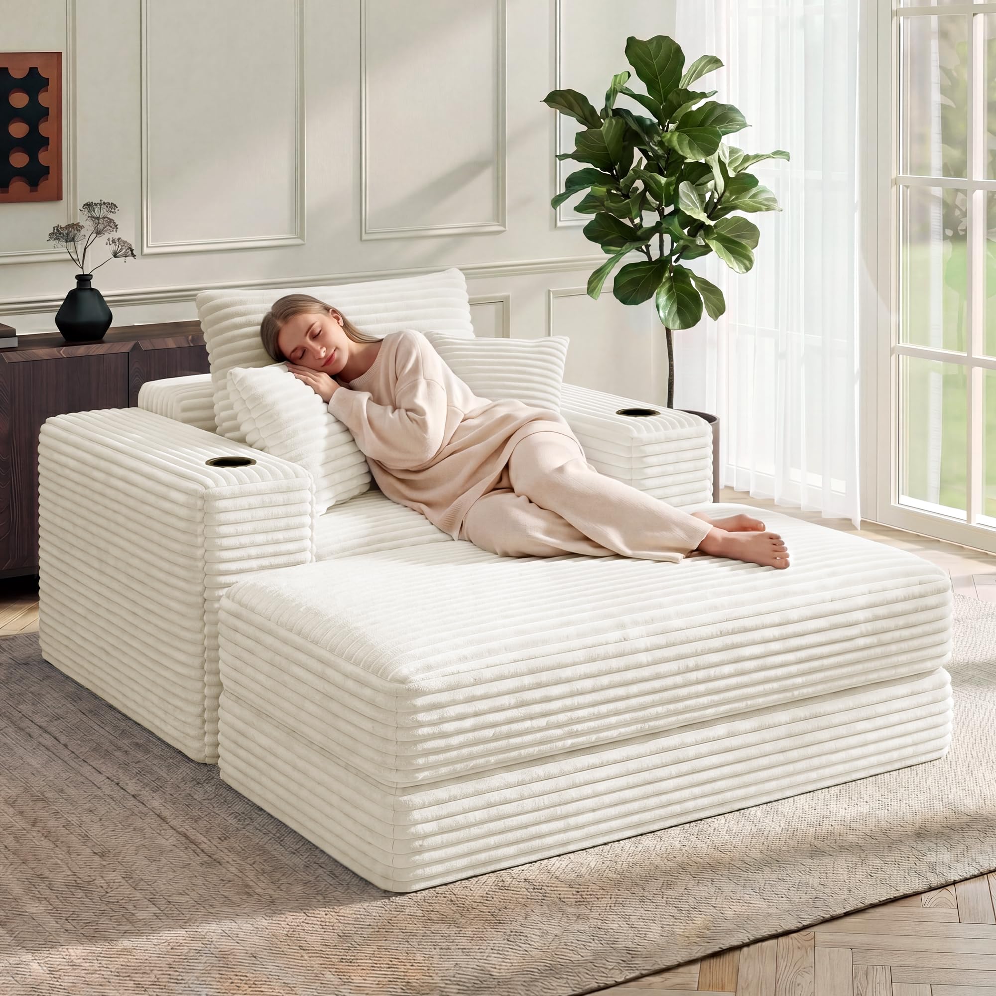 Oversized Convertible Chaise Lounge Sofa Bed