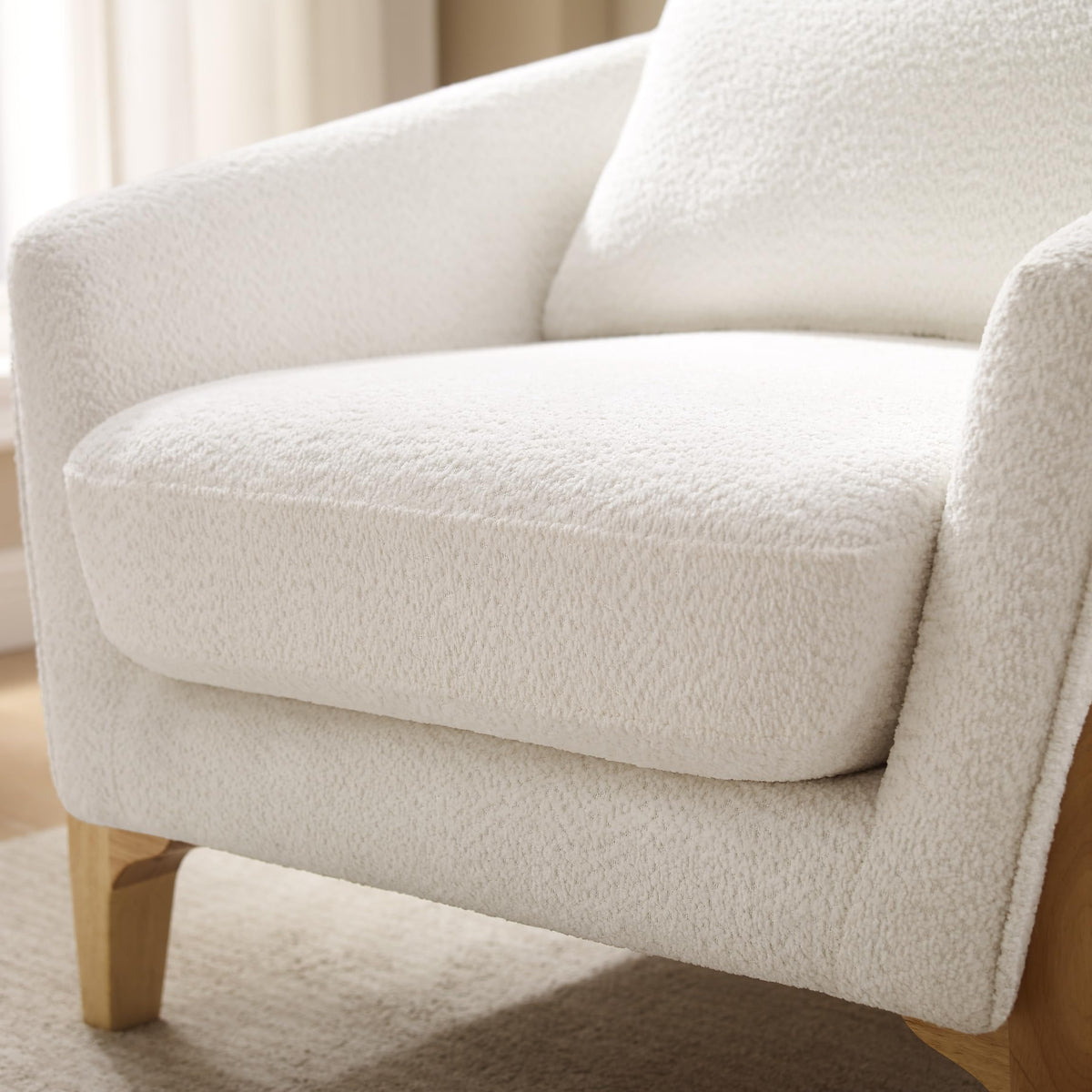 White Fleece Accent Chair