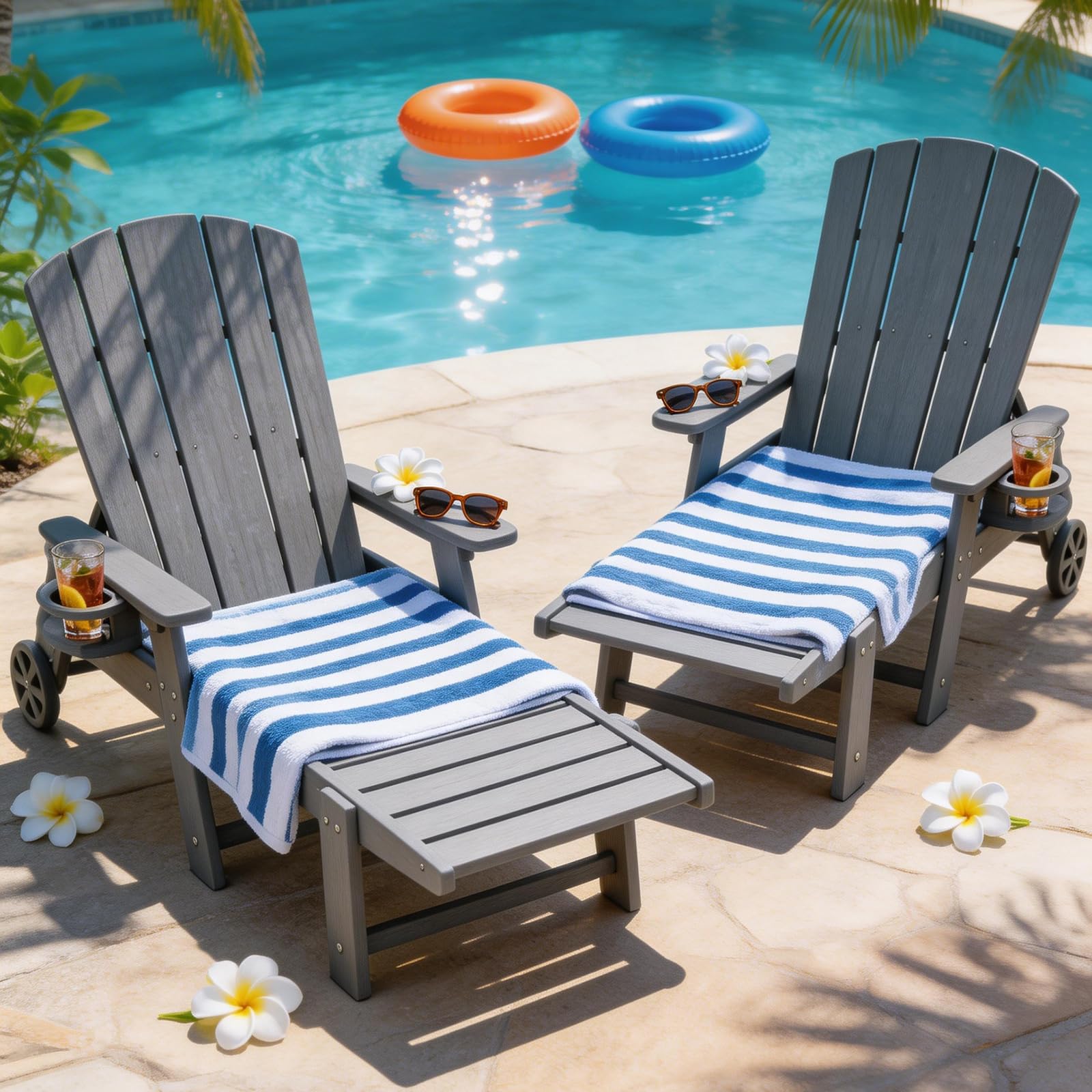 HDPE Adjustable Outdoor Chaise Lounge Chair