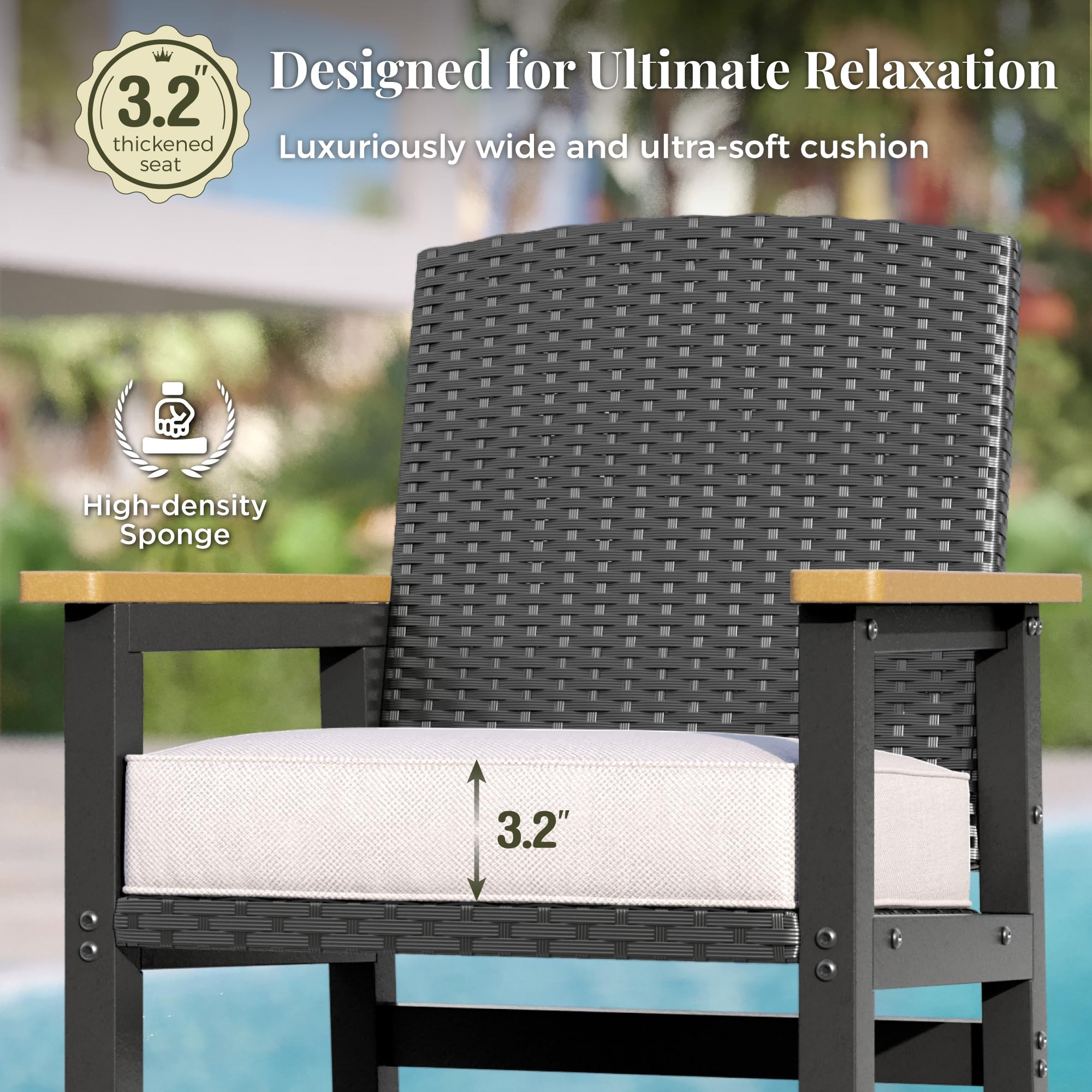 3-Piece Outdoor Patio Bar Set with Table & 2 Bar Stools