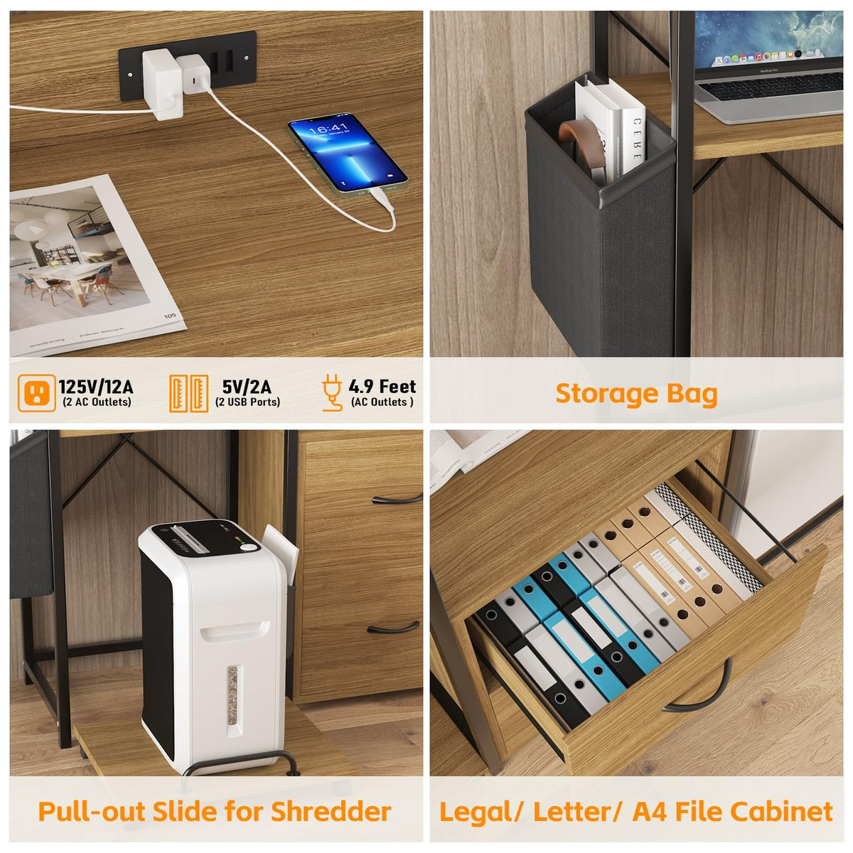2-Drawer File Cabinet with LED Lights