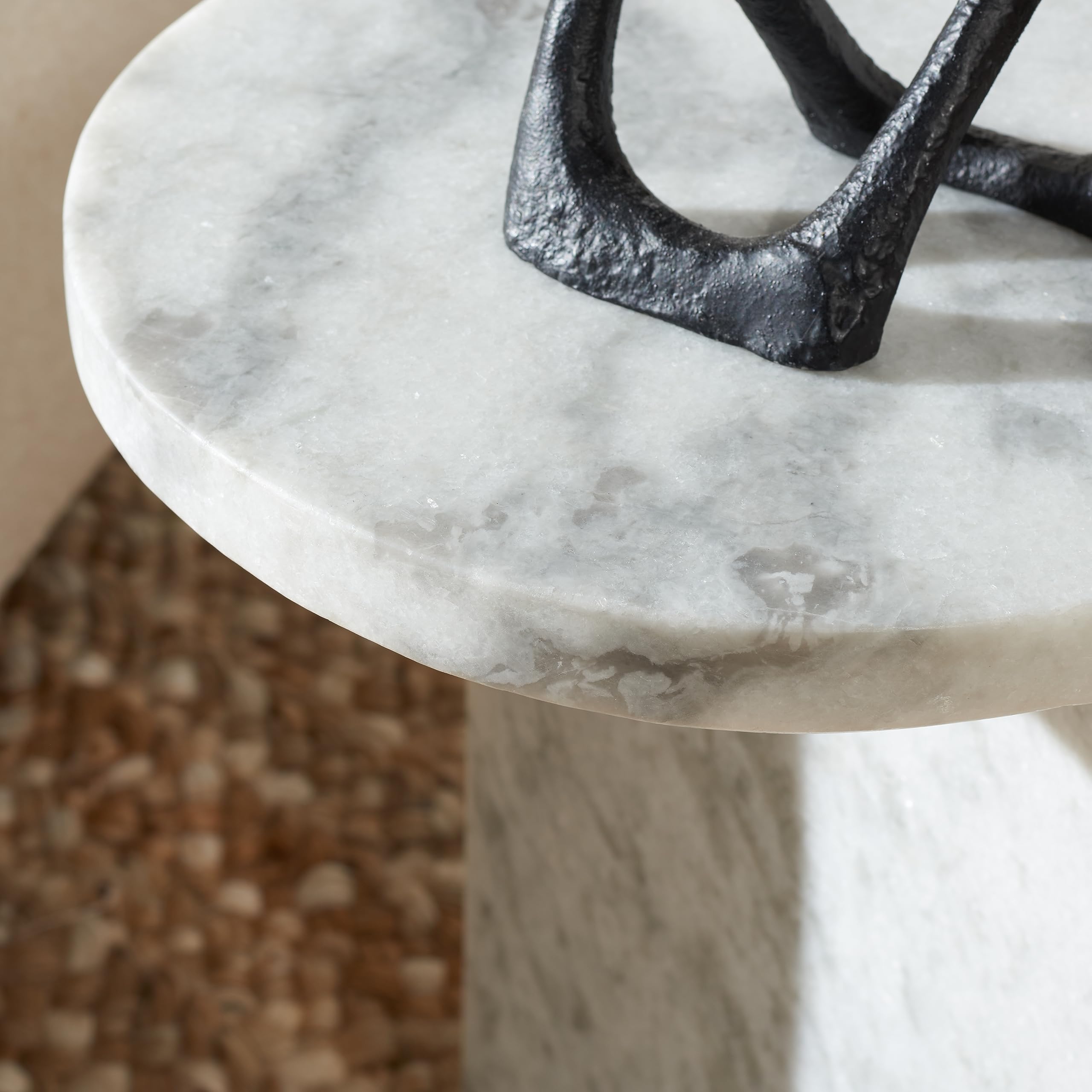 SAFAVIEH Couture Collection Melinda White Marble Accent C-Table (Fully Assembled)