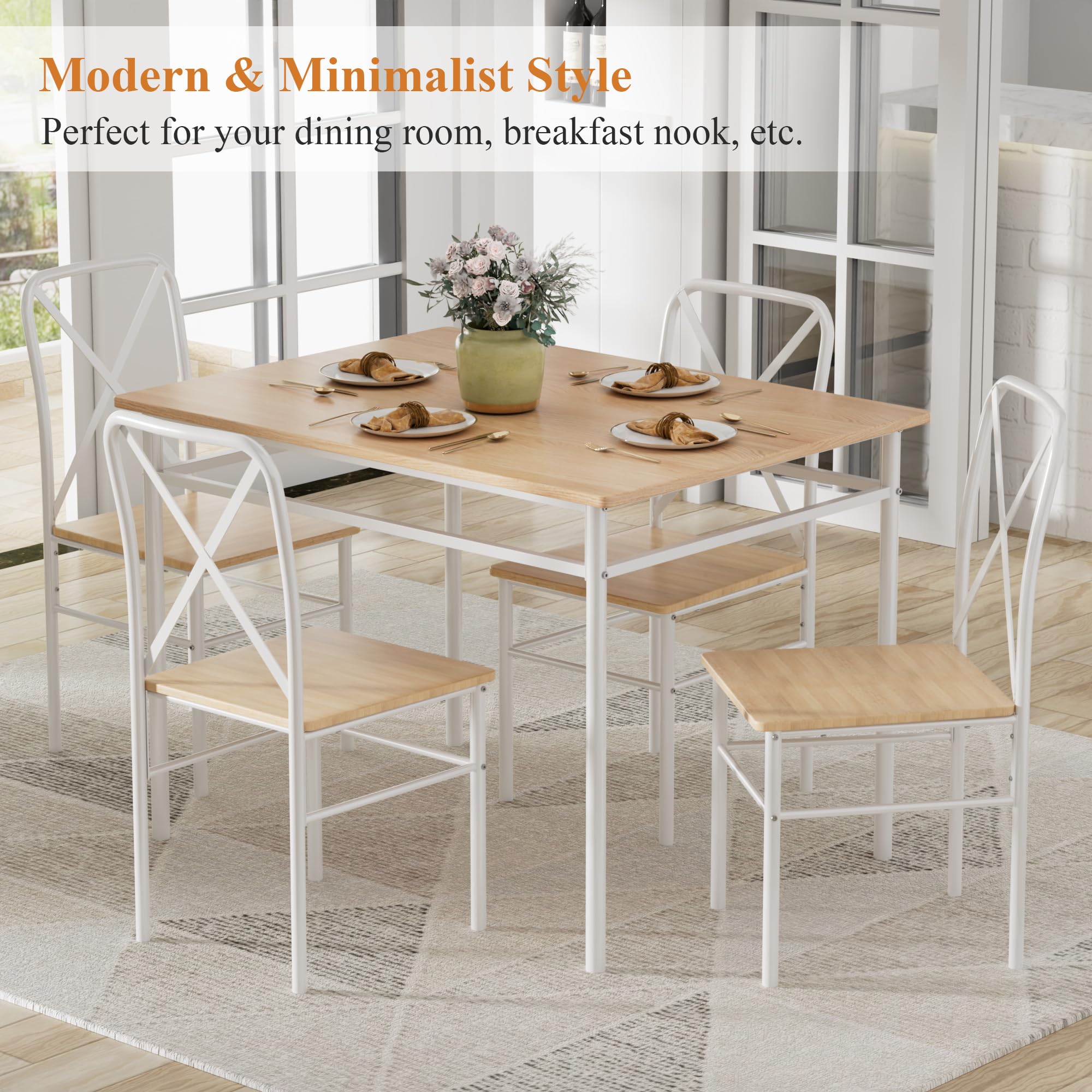 5-Piece Dining Table Set for 4
