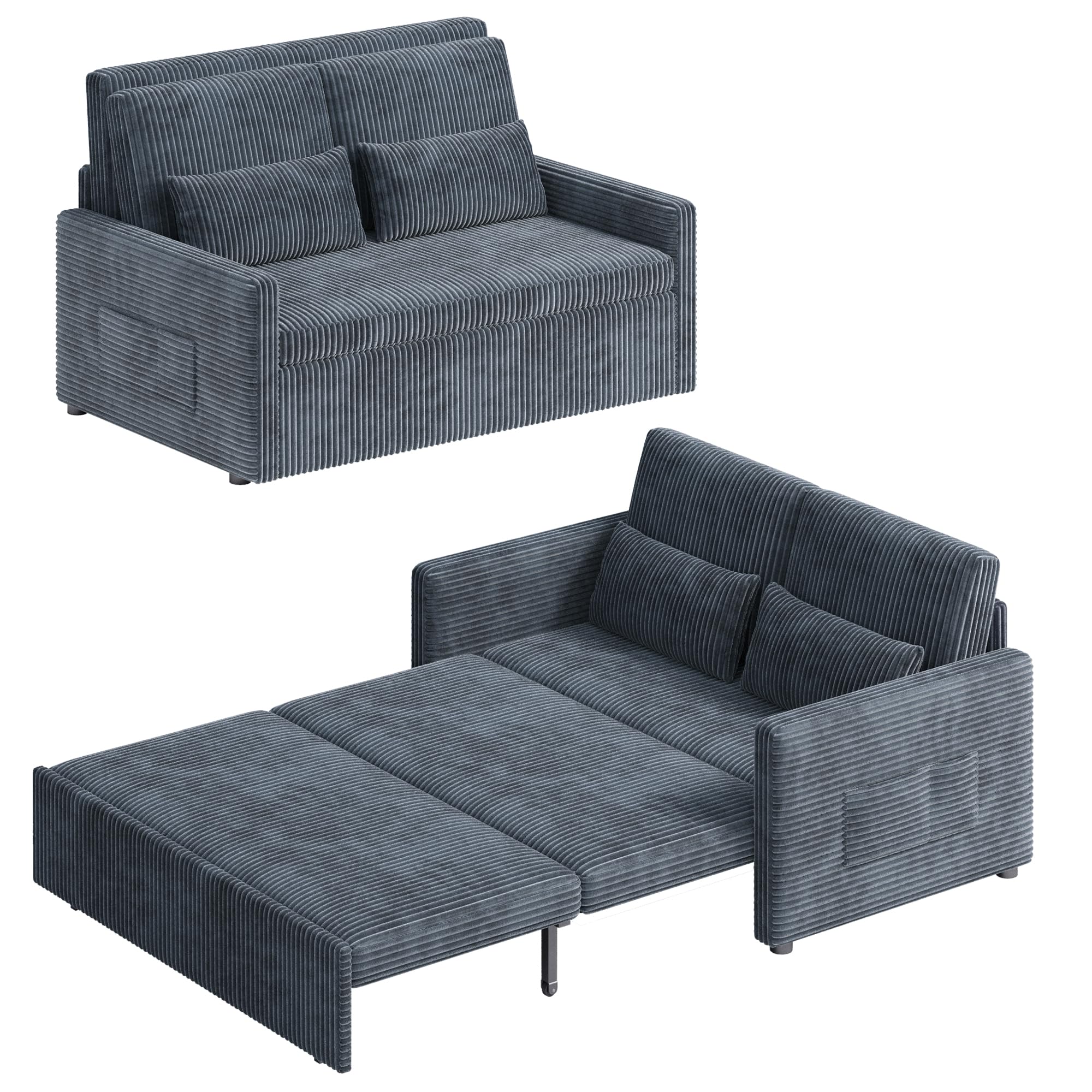 3-in-1 Convertible Loveseat Sleeper Sofa