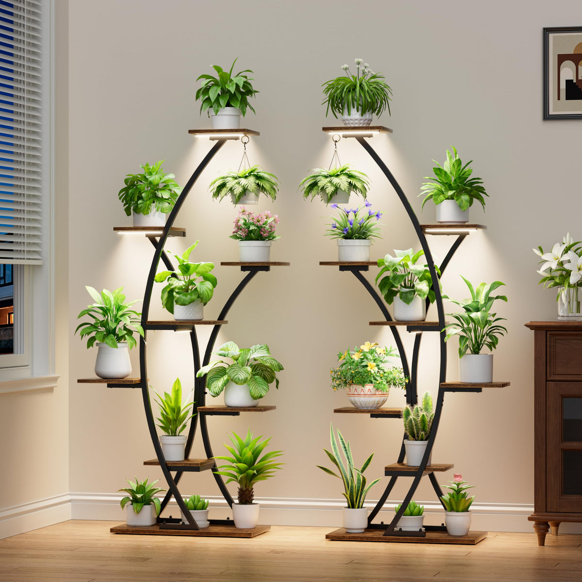 Plant Stand Set with Grow Lights