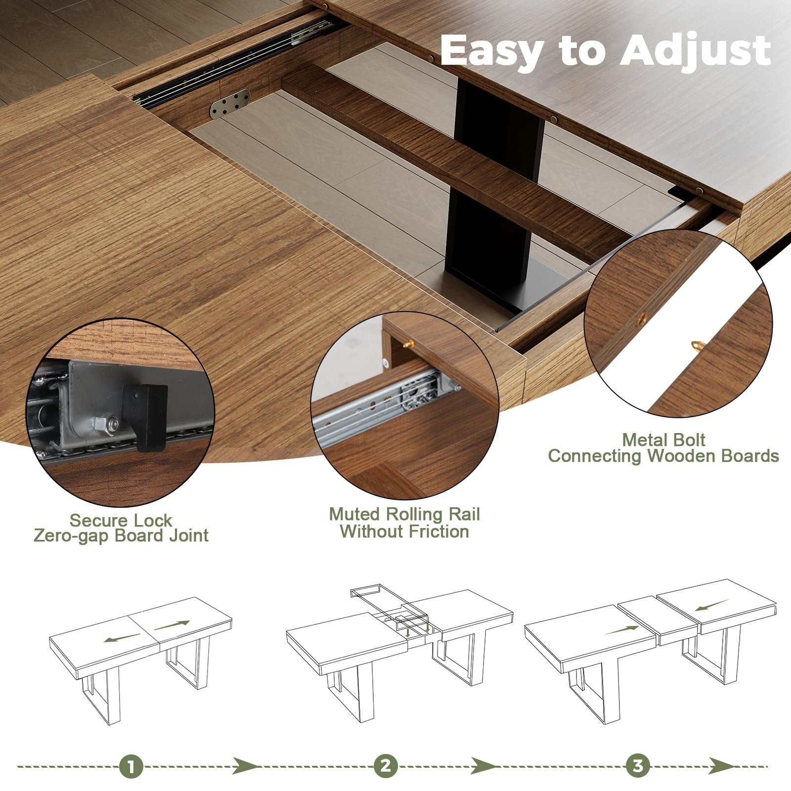 Extendable Farmhouse Dining Table for 8–10