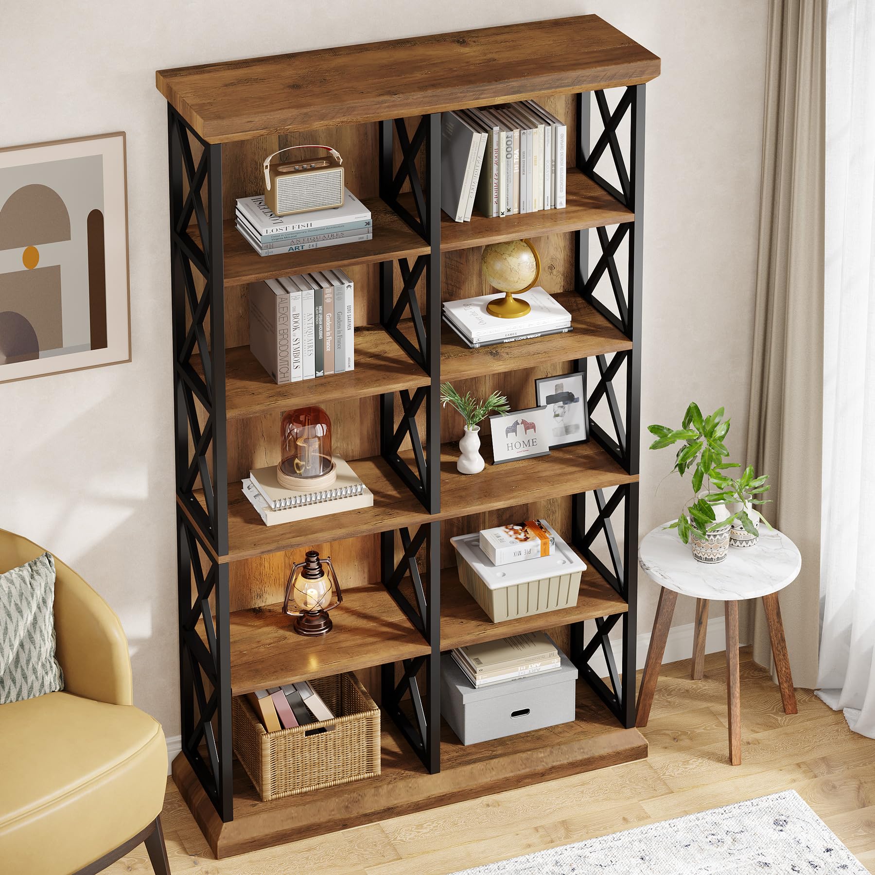 6-Tier Double Wide Industrial Bookshelf, 75"H