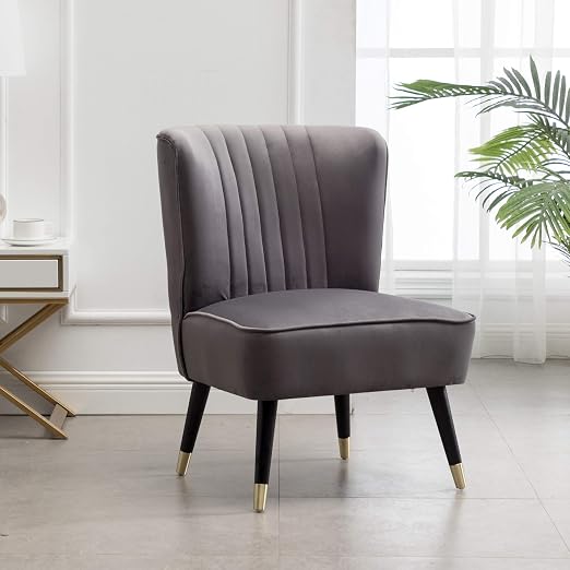 Velvet Upholstered Accent Chair
