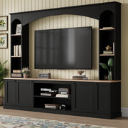 Arched Entertainment Center with Bookshelf & Storage